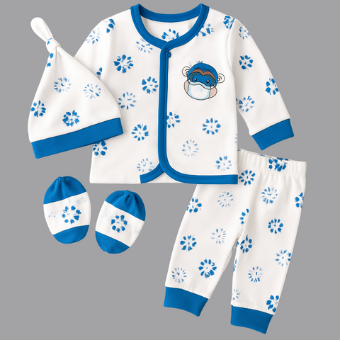 Newborn Baby 4-Piece Cotton Outfit Set | Fox Print