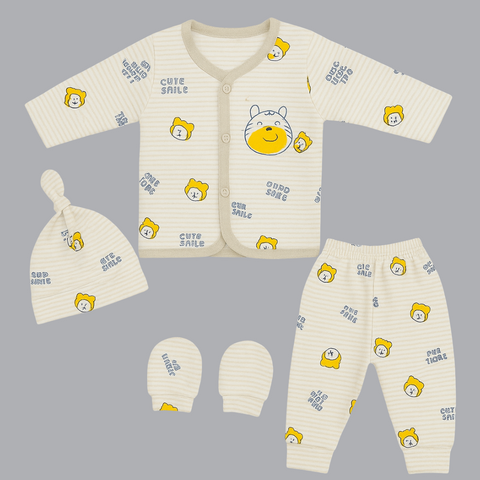 NewBorn Baby Chicken Outfit | 4-Piece Soft Cotton Set