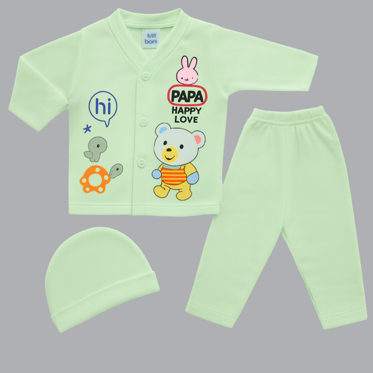 Cute Cartoon Bear Pajamas with Hat & Pants