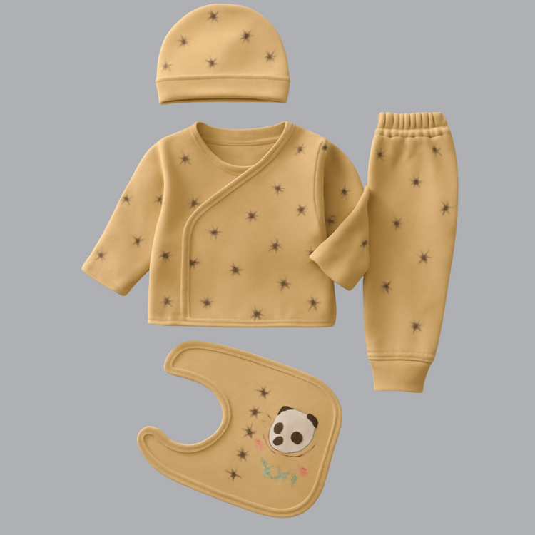 Newborn Baby 4-Piece Blended Outfit Set
