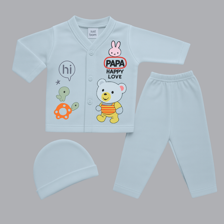 Cute Cartoon Bear Pajamas with Hat & Pants