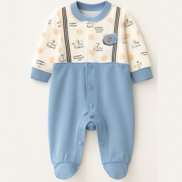 Soft Unisex Baby Romper with Fun Puppy Design
