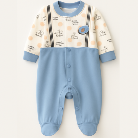 Soft Unisex Baby Romper with Fun Puppy Design