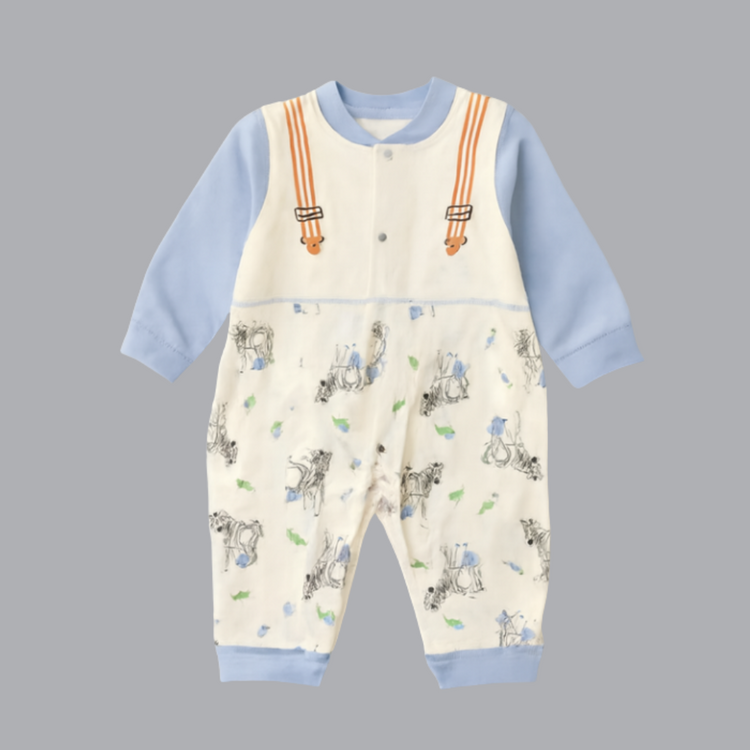 Branded Baby Romper with Fun Zebra Print