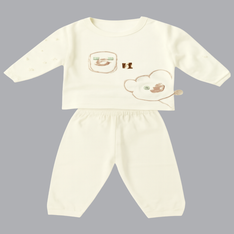 Comfy Baby Bear Graphic Set with Soft Colors and Playful Design