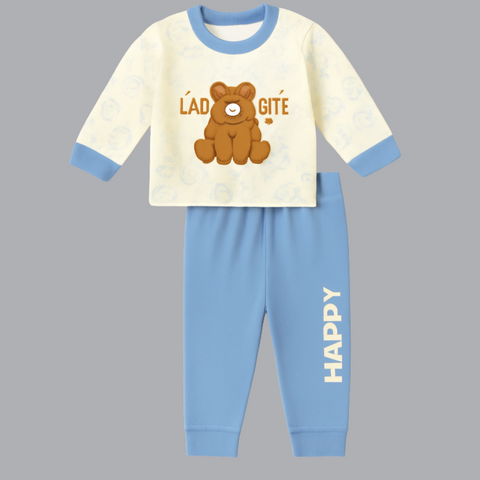 Branded Baby Bear Graphic Set with Green Sweatpants