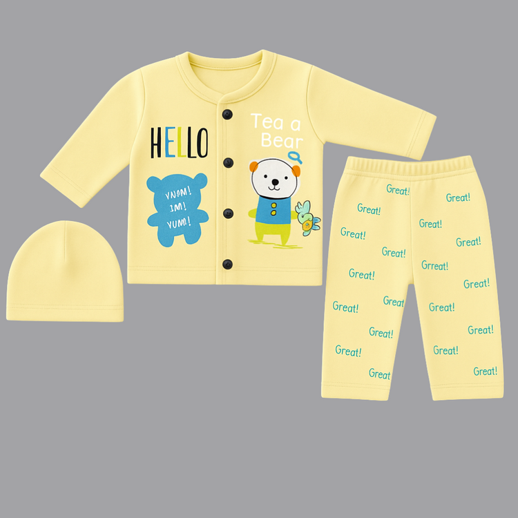 Soft Baby Outfit Set with Beanie | Baby Clothes for Newborns