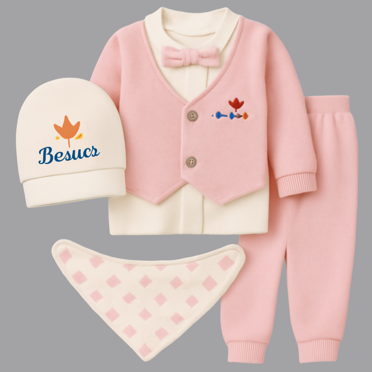 Newborn Chic Formal Suit | 4-Piece Baby Clothes Set