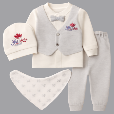Newborn Chic Formal Suit | 4-Piece Baby Clothes Set