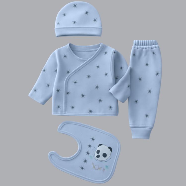 Newborn Baby 4-Piece Blended Outfit Set