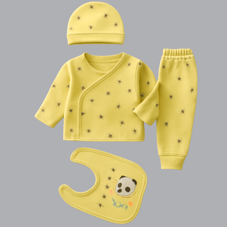 Newborn Baby 4-Piece Blended Outfit Set