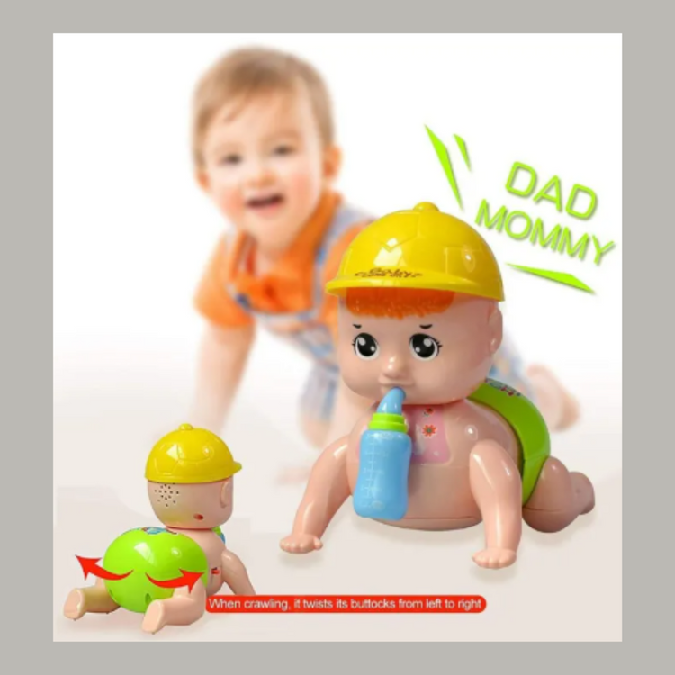 Crawling Baby Toy with Bottle – Musical & Moving Action