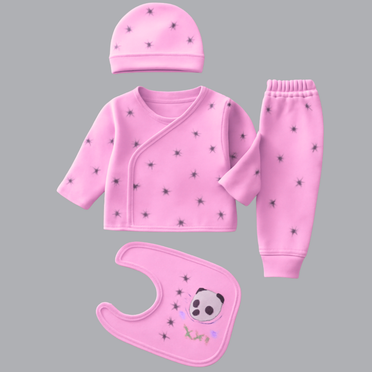 Newborn Baby 4-Piece Blended Outfit Set