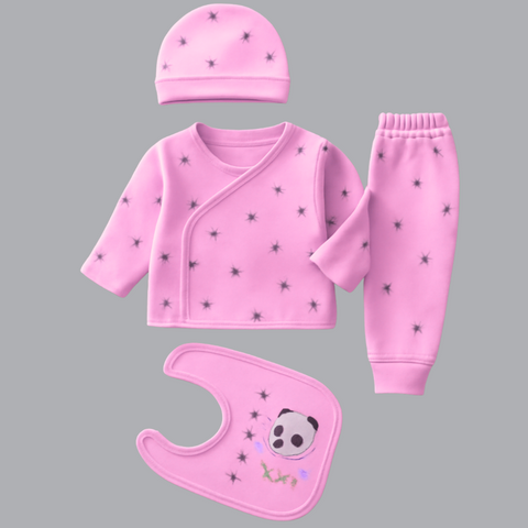 Newborn Baby 4-Piece Blended Outfit Set