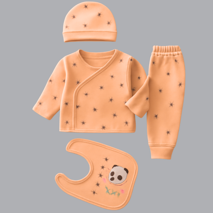 Newborn Baby 4-Piece Blended Outfit Set