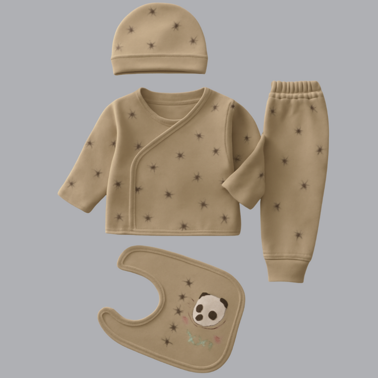 Newborn Baby 4-Piece Blended Outfit Set