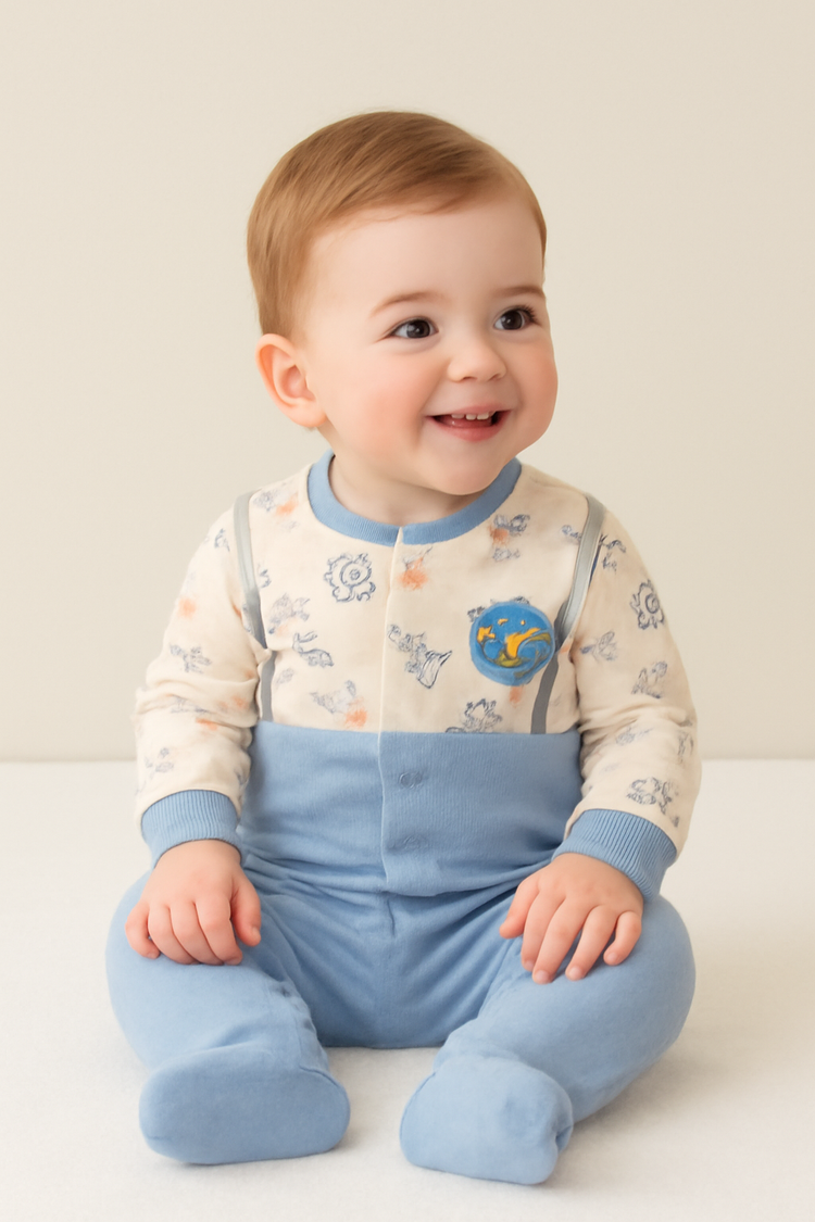 Soft Unisex Baby Romper with Fun Puppy Design