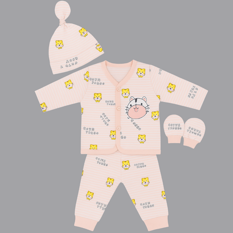 NewBorn Baby Chicken Outfit | 4-Piece Soft Cotton Set