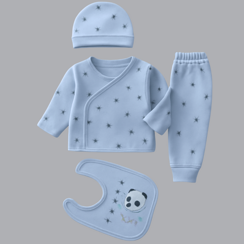 Newborn Baby 4-Piece Blended Outfit Set