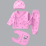 Newborn Baby 4-Piece Blended Outfit Set